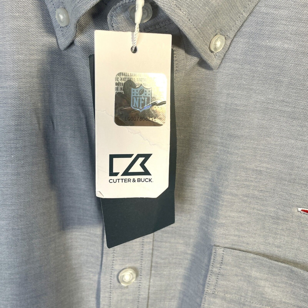 MENS New England Patriots Cutter & Buck Big & Tall 1XB Long Sleeve Shirt NWT - Picture 6 of 11